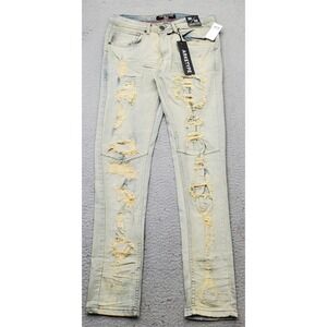 ARKETYPE Jeans Men 30/32 Multi Denim Flat Front Distressed Streetwear Skinny Leg